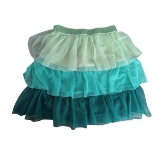 EUC Way To Celebrate Girls Small 6/6x St Patrick's Green Tiered Tulle Skirt